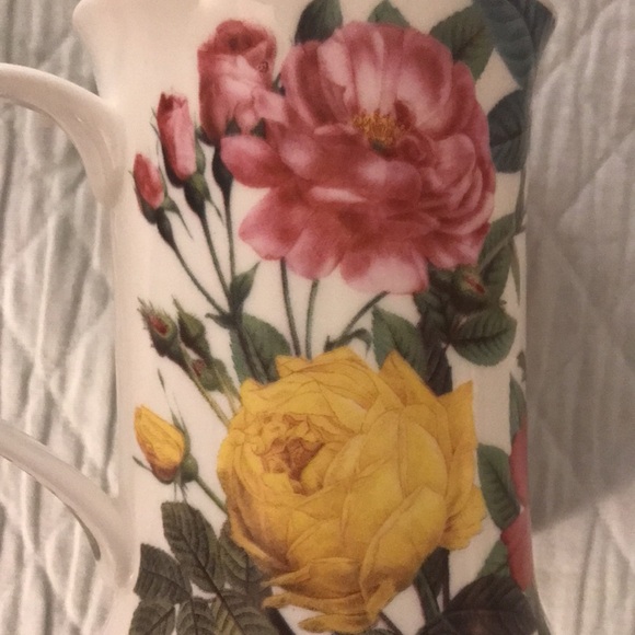 Pair Dunoon Hampton Pink Yellow Roses Adapted from Redouté Prints China … - Picture 11 of 14